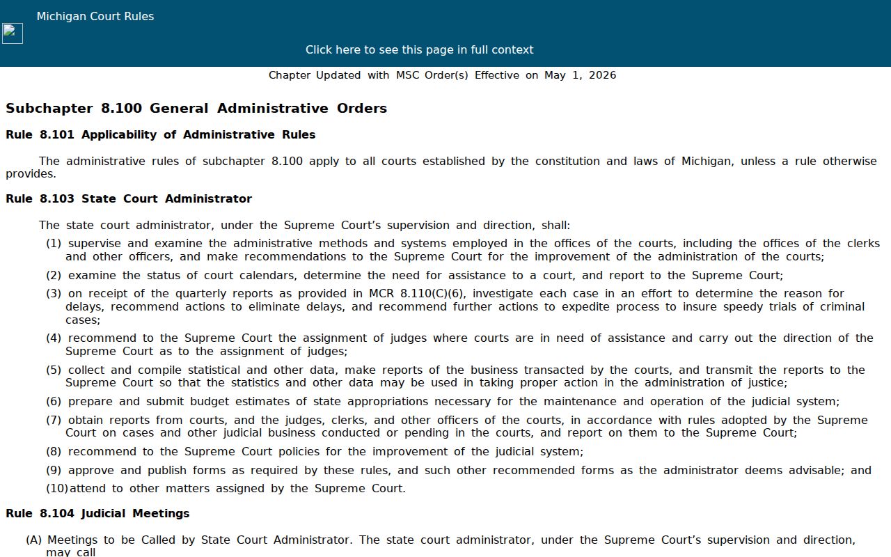 Wexford County court records access under Michigan Court Rule 8.119